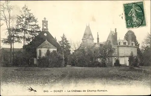 Ak Donzy Nièvre, le Château de Champ Romain