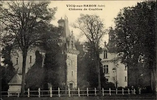 Ak Vicq-sur-Nahon Indre, Château de Coublou