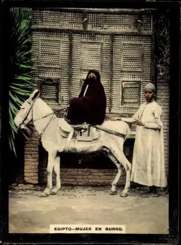 Foto Ägypten, Mujer en Burro