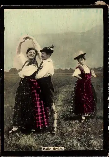 Foto Tirol Österreich, Baile tiroles, Tänzer in Volkstrachten