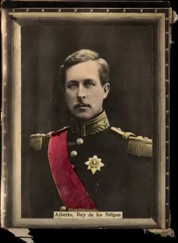 Foto Belgien, König Albert I, Portrait in Uniform