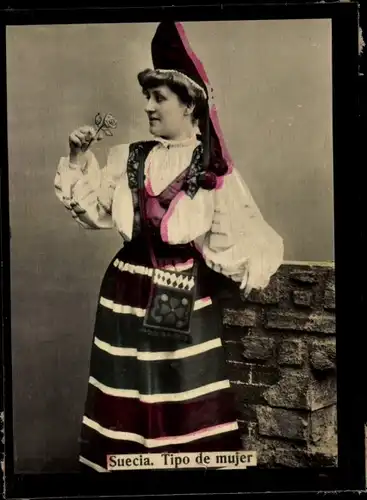 Foto Schweden, Tipo de mujer, Frau in Volkstracht