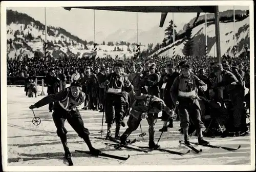 Sammelbild Olympia 1936, Italienische Militärpatrouille, Skiläufer