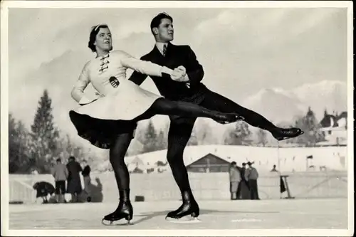 Sammelbild Olympia 1936, Ungarische Eiskunstläufer Rotter Szollas