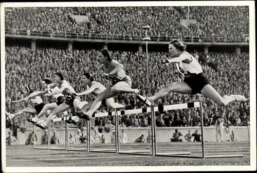Sammelbild Olympia 1936, Hürdenläuferinnen, Valla, Steuer