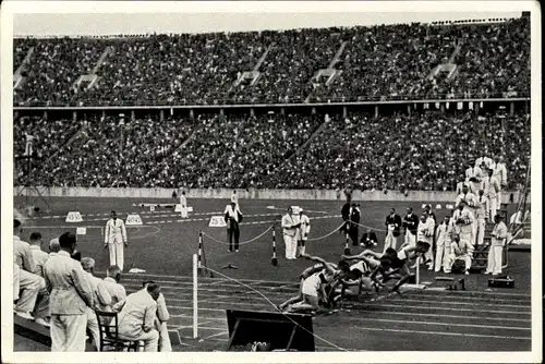 Sammelbild Olympia 1936, 800m Läufer, Sieger John Woodruff