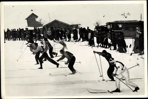 Sammelbild Olympia 1936, Start der Skistaffel