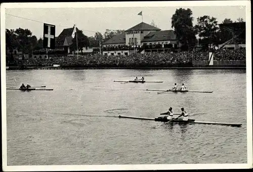 Sammelbild Olympia 1936, Deutsche Ruderer W. Eichhorn und H. Strauß im Zweier