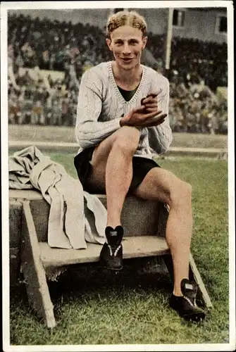 Sammelbild Olympia 1936, Neuseeländischer Läufer Lovelock, Portrait