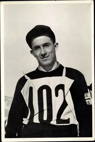 Sammelbild Olympia 1936, Norwegischer Skilangläufer Olaf Hoffsbakken, Portrait