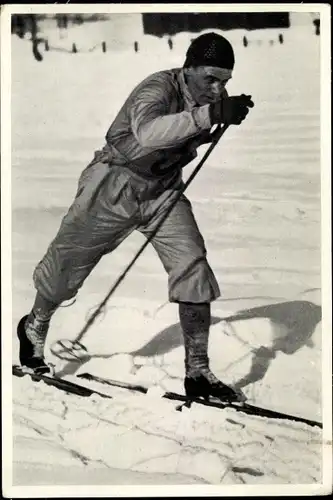 Sammelbild Olympia 1936, Skilangläufer Oddbjörn Hagen, Portrait