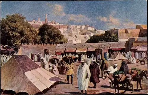 Ak Tanger Marokko, Marktszene, Edition de la Chocolaterie d'Aiguebelle