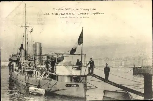 Ak Französisches Kriegsschiff Oriflamme, Contre-torpilleur