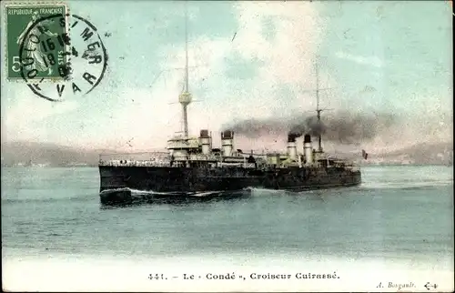 Ak Französisches Kriegsschiff, Condé, Croiseur cuirassé