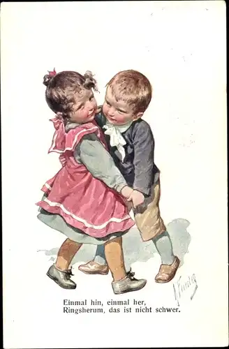 Künstler Ak Feiertag, Karl, Kinder tanzen, BKWI 777 6