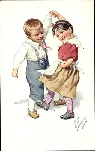 Künstler Ak Feiertag, Karl, Kinder beim Tanzen