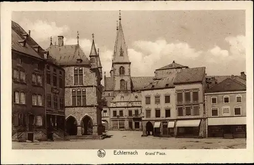 Ak Echternach Luxemburg, Grand' Place, Schuhwarenhaus