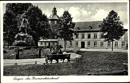 Ak Siegen in Westfalen, Am Bismarckdenkmal