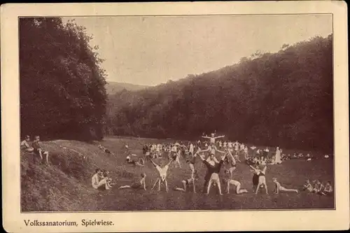 Ak Weilmünster im Taunus Hessen, Volkssanatorium, Spielwiese
