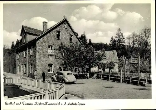 Ak Hunswinkel Meinerzhagen im Märkischen Kreis, Gasthof Pension Köster