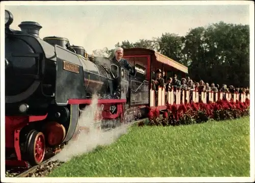 Ak Stuttgart in Württemberg, Höhenpark Killesberg, Eisenbahn