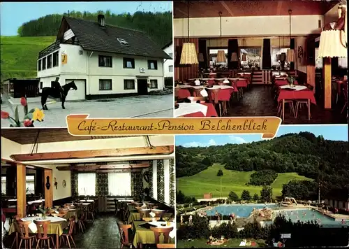 Ak Aitern im Schwarzwald Baden, Cafe Restaurant Pension Belchenblick