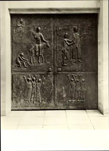 Ak Bielefeld in Nordrhein Westfalen, Altstädter Nicolai-Kirche, Bronzetür