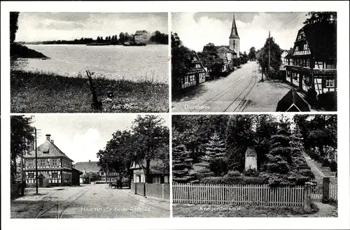 Ak Diersheim Rheinau Baden Württemberg, Hauptstraße beim Rathaus, Kriegerdenkmal