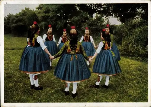 Ak Hessische Trachten, Schwälmer Ringelreihe