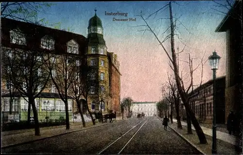 Ak Tschernjachowsk Insterburg Ostpreußen, Dessauer Hof, Gleise