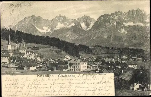 Ak Kitzbühel in Tirol, Giselabahn, Ort