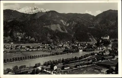 Ak Kufstein in Tirol, Totale mit Kaisergebirge, Unterinntal