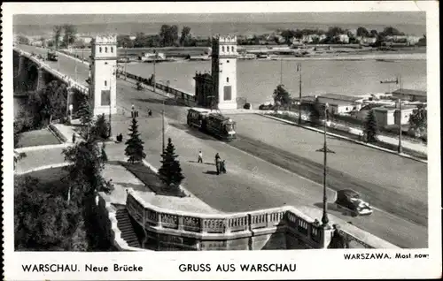 Ak Warszawa Warschau Polen, Neue Brcke, Most nowy