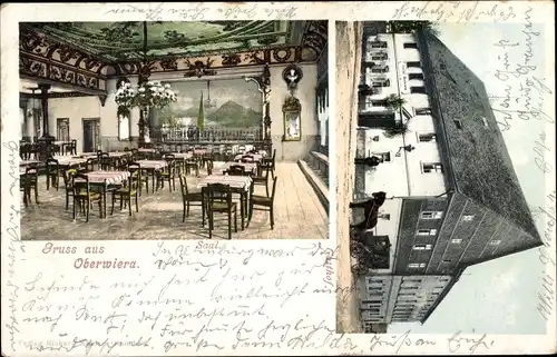 Ak Oberwiera in Sachsen, Gasthof, Saal