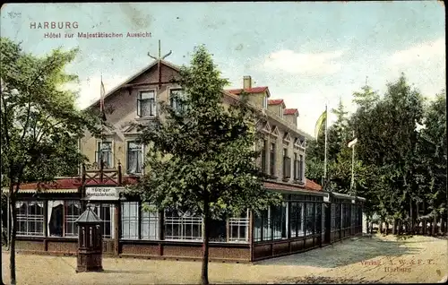 Ak Hamburg Harburg, Hotel zur Majestätischen Aussicht