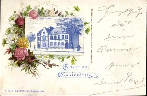 Passepartout Ak Oranienburg in Brandenburg, Kaiserl. Postamt