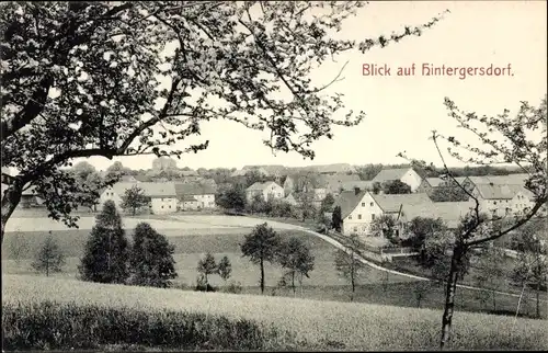 Ak Hartha Hintergersdorf Tharandt im Erzgebirge, Blick auf Ort und Felder