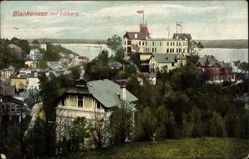 Ak Hamburg Blankenese, Panorama mit Süllberg, Gastwirtschaft, Wohnhäuser