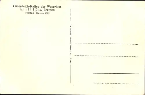 Ak Hansestadt Bremen, Osterdeich-Kaffee der Weserlust, Innenansicht