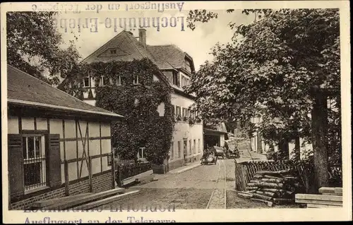 Ak Erlebach Kriebstein Mittelsachsen, Straßenpartie, Gaststätte Lochmühle