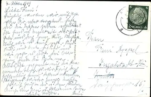 Ak Aschaffenburg in Unterfranken, Straßenpartie, Kriegerdenkmal