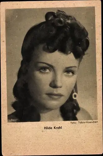 Ak Schauspielerin Hilde Krahl, Portrait, Ross Verlag