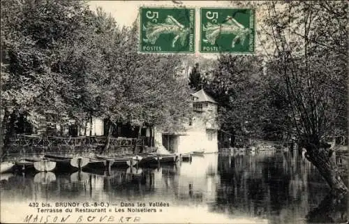 Ak Brunoy Essonne, Terrasse du Restaurant Les Noisetiers