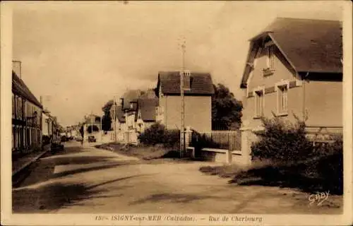 Ak Isigny sur Mer Calvados, Rue de Cherbourg