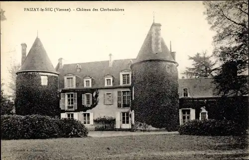 Ak Paizay-le-Sec Vienne, Château des Clerbaudieres