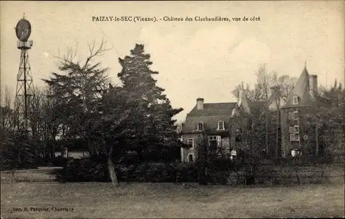 Ak Paizay-le-Sec Vienne, Château des Clerbaudieres