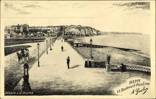 Künstler Ak A. Goulon, Dieppe Seine Maritime, Le Boulevard Maritime