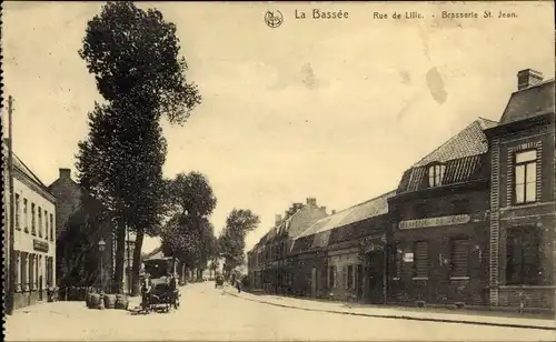 Ak La Bassée, Rue de Lille, Brasserie Saint Jean