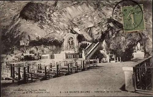 Ak La Sainte Baume Bouches du Rhône, Interieur de la Grotte