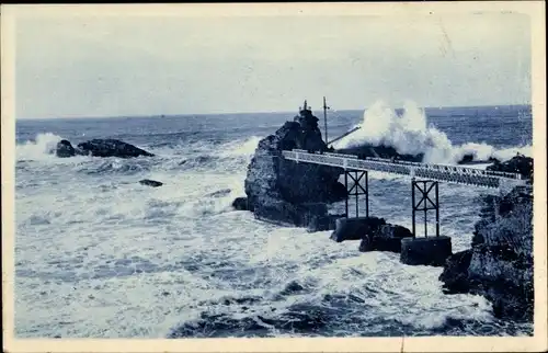 Ak Biarritz Pyrénées Atlantiques, Rocher de la Vierge